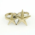 Fashion Lucky Star Pattern Rings Deux Fingers Anneaux Bijoux FR79